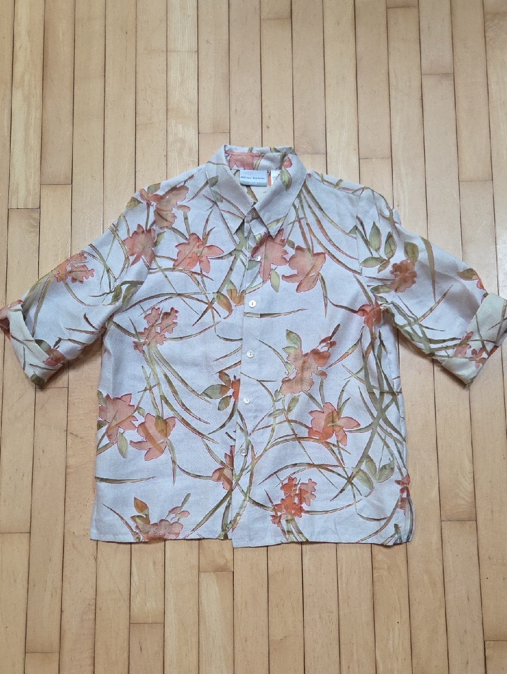 Alfred Dunner Floral Collared Blouse